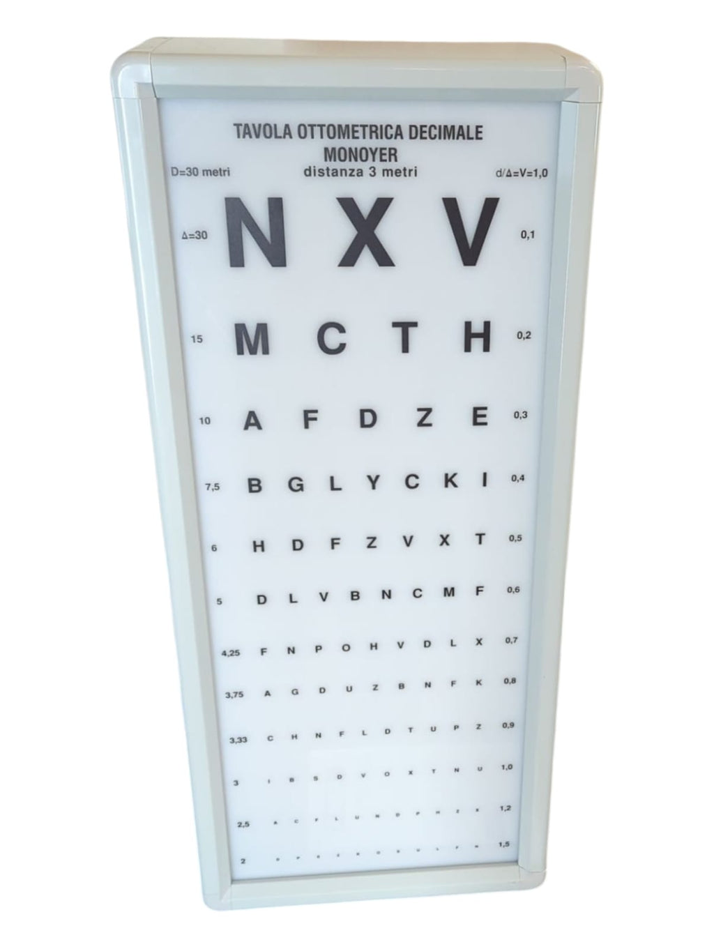 GiMa 27381 beleuchteter Monoyer Ottotyp 3 m 1 Stück