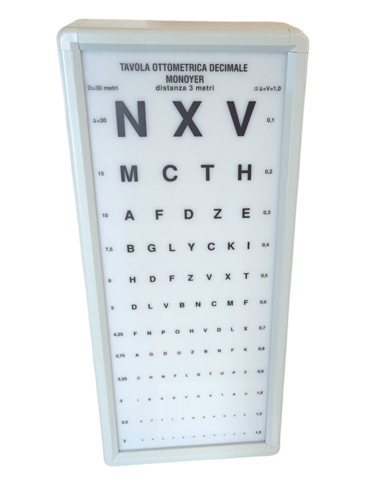 GiMa 27381 beleuchteter Monoyer Ottotyp 3 m 1 Stück