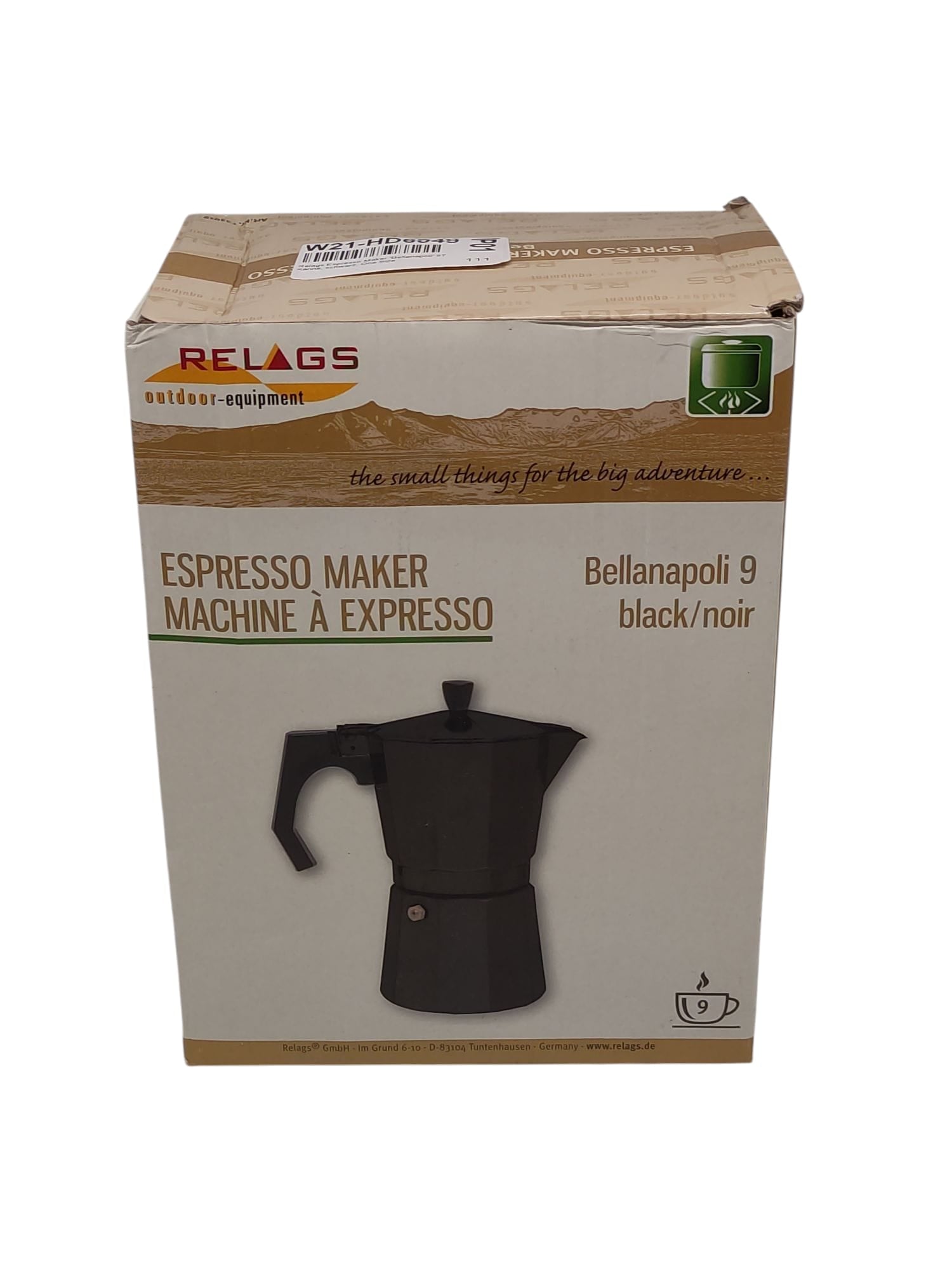 Relags Bellanapoli Espresso Maker 9 Tassen Kanne Schwarz One Size