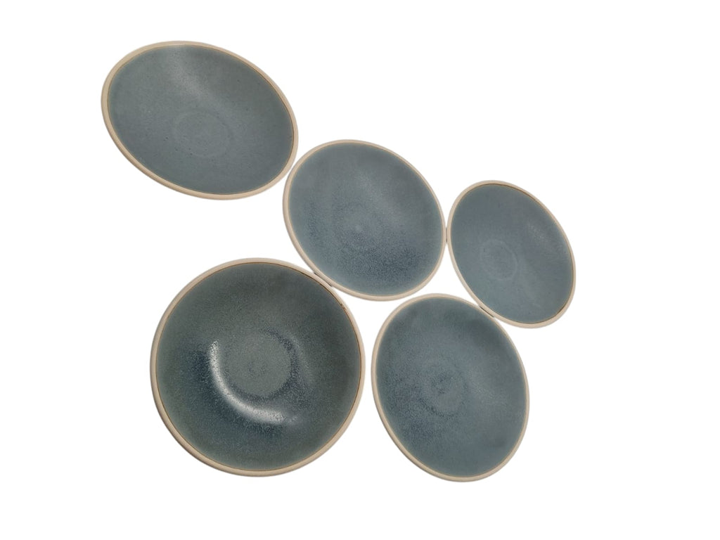 Olympia Canvas Flat Plate Granite Blue 22cm Pack of 5