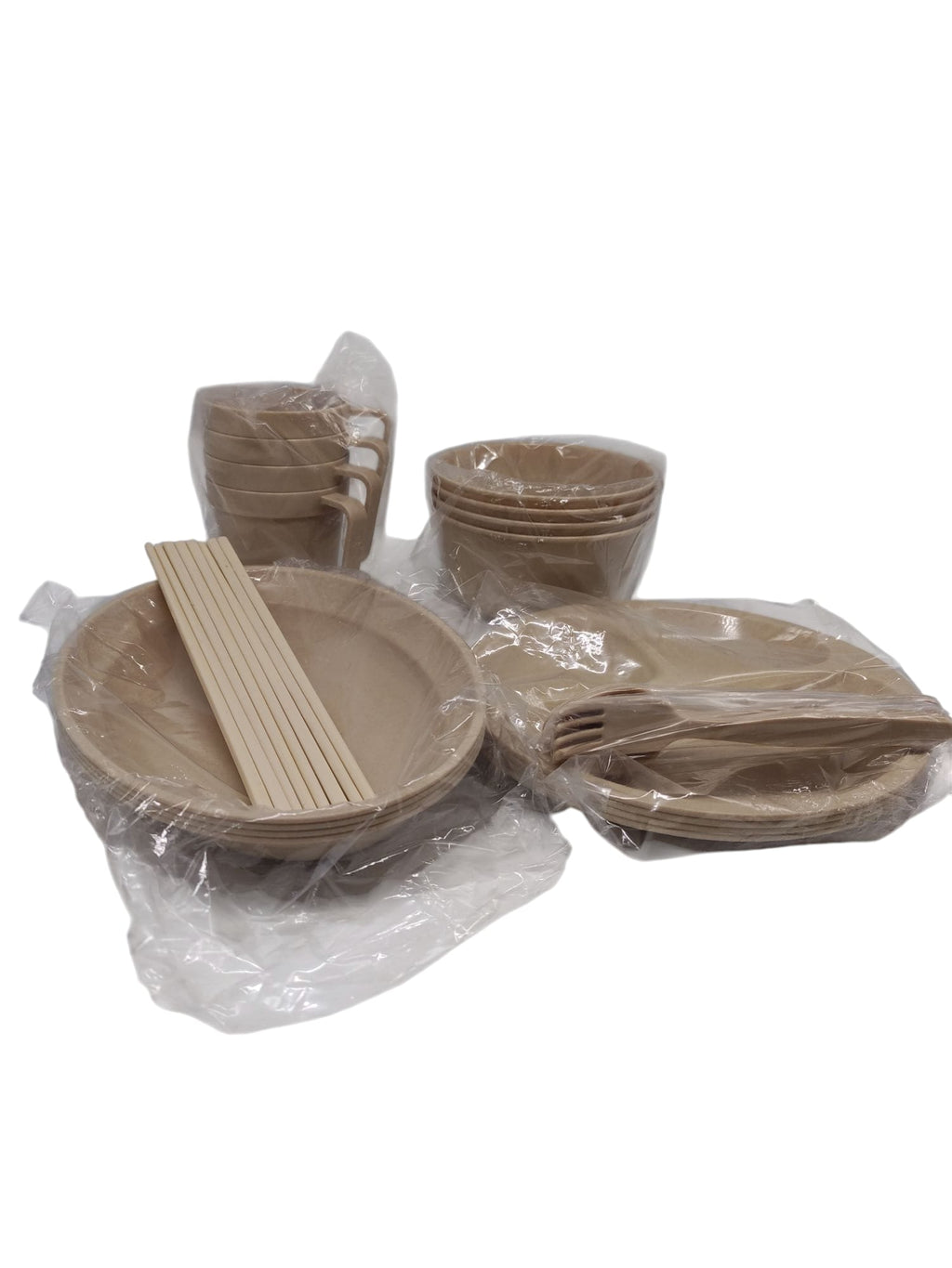 JUNSHUO Picnic Set Cutlery Plates Bowls Forks Cups Spoons