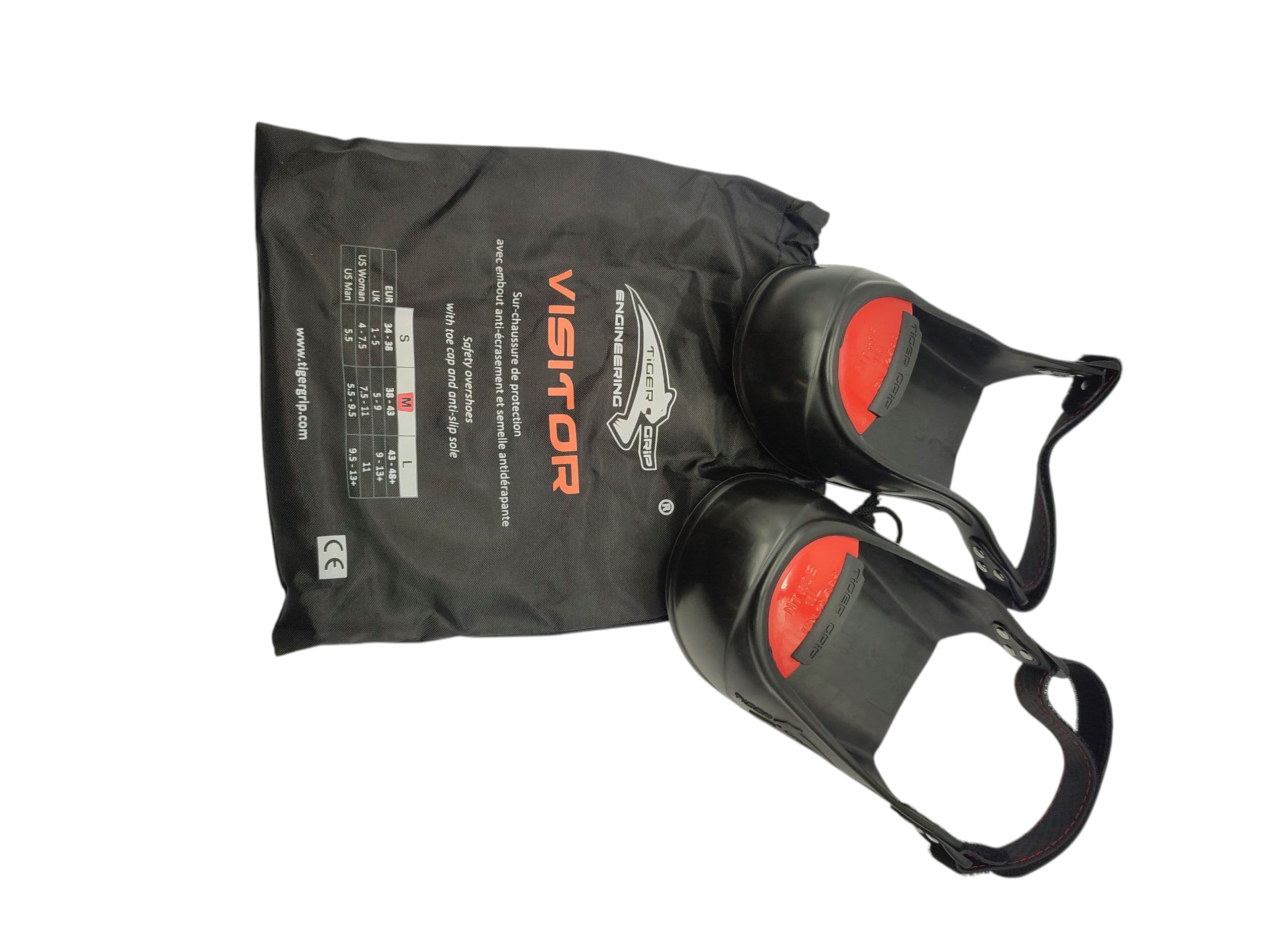 Tiger-Grip VISITOR Schutzüberziehschuhe, schwarz, mittel/groß Größe 39-43, rot