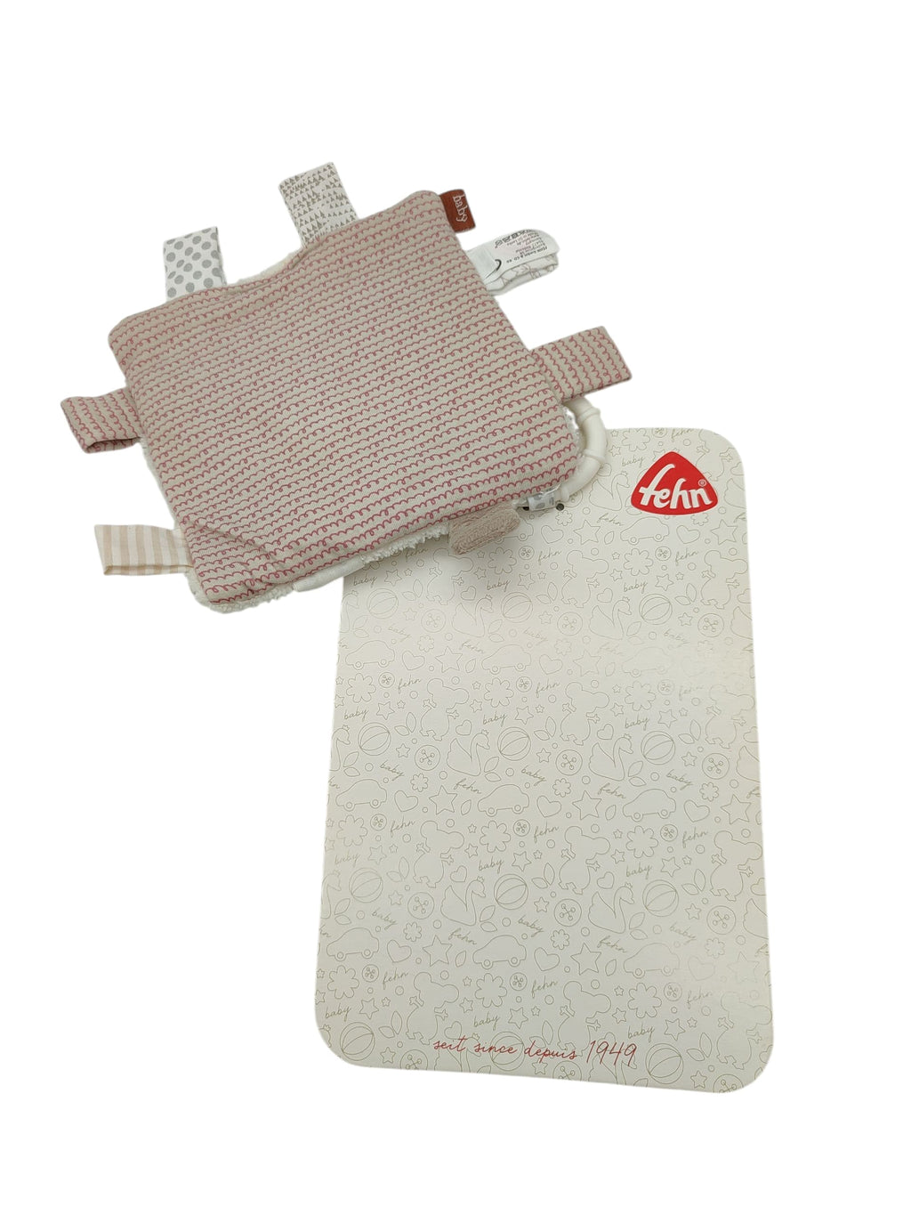Fehn Crinkle Cloth Llama Baby Toy Squeaky Ring