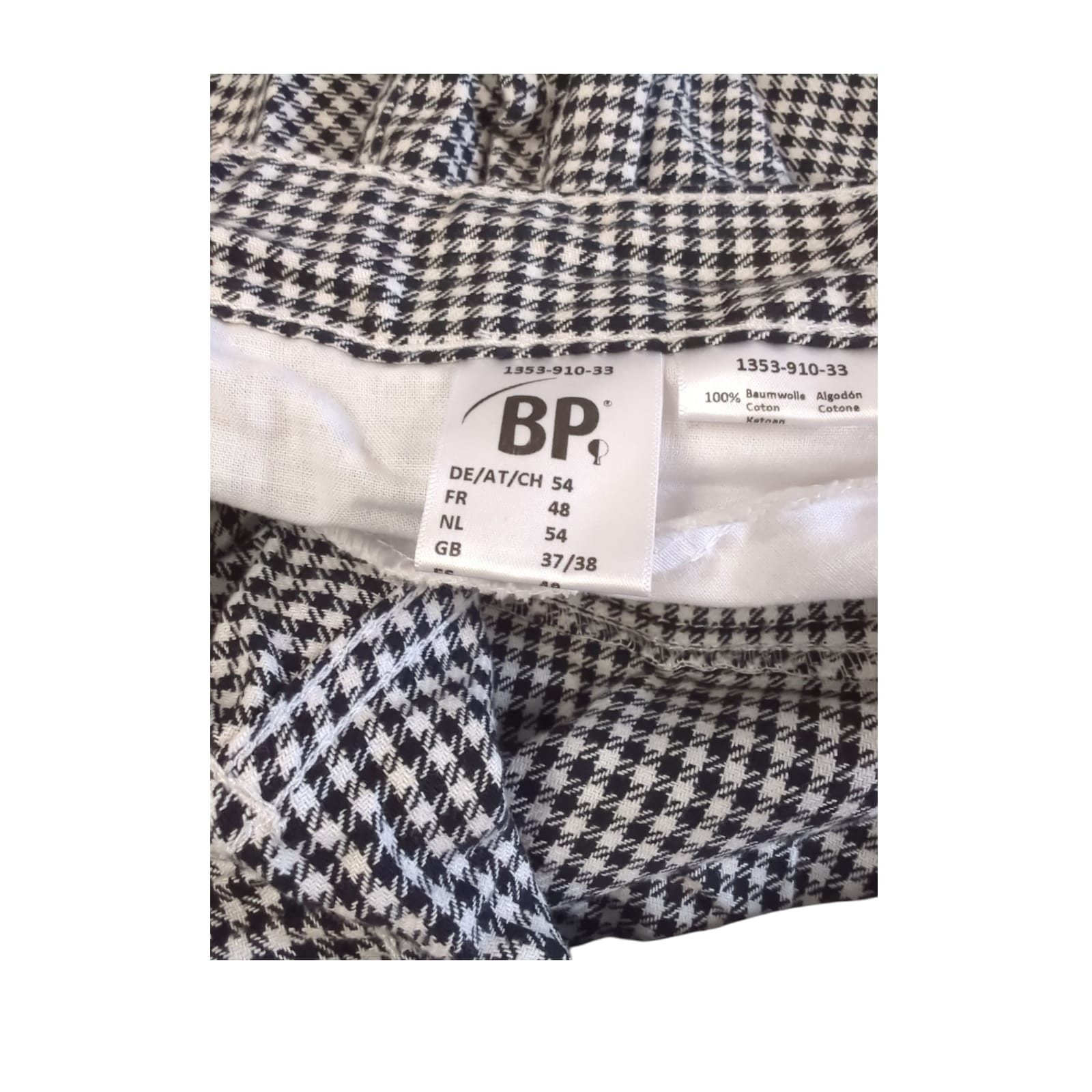 BP Gourmet 1353-910-33 Koch-Bäckerhose Baumwolle Gummizug Gr. 54