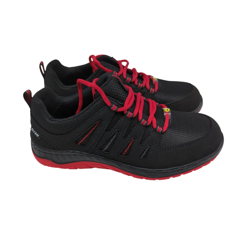 ELTEN Unisex Maddox Black-Red Low ESD S3 Safety Shoe, 39 EU