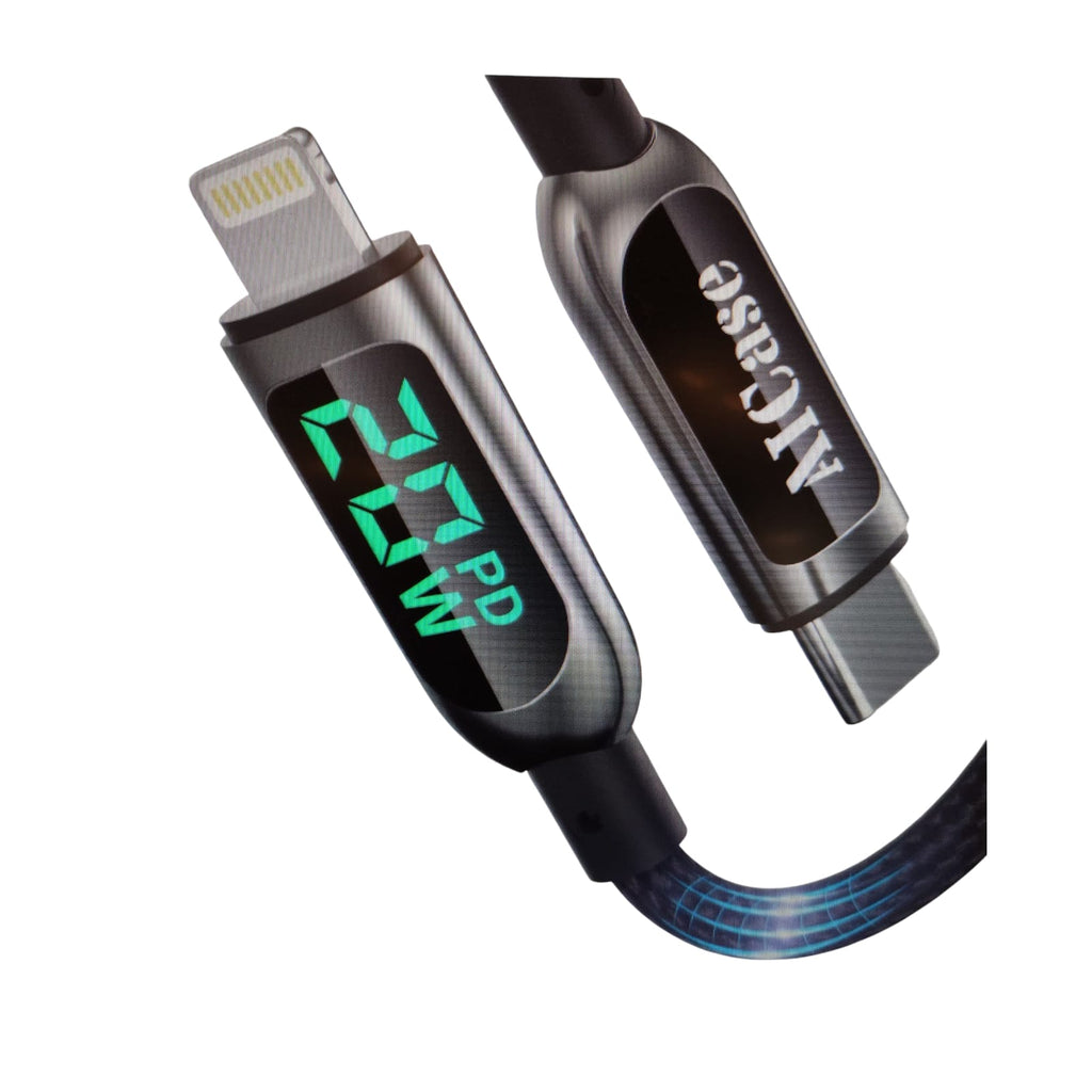 AICase USB-C auf Lightning Kabel LED-Display 120 cm für iPhone 13 12 11
