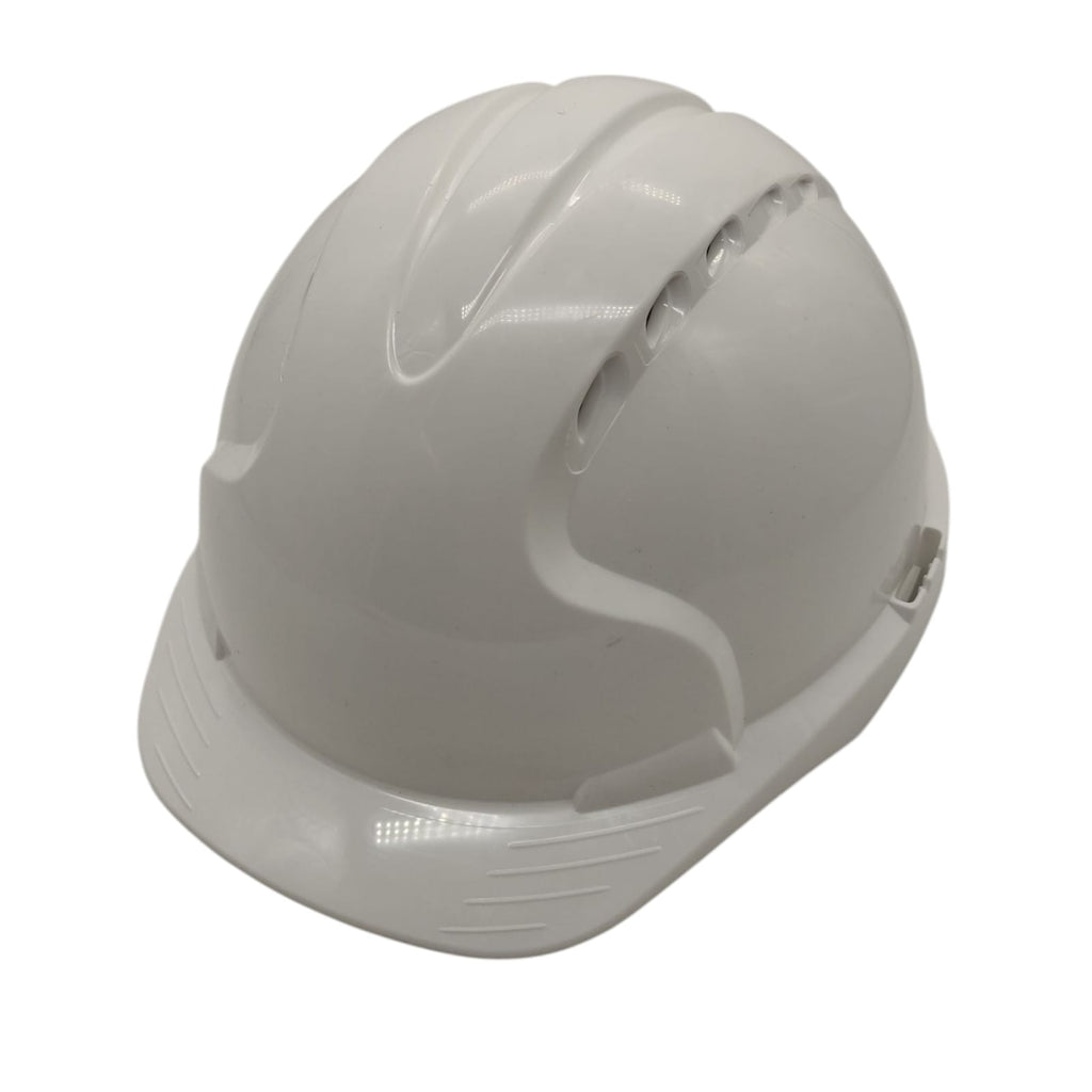 JSP EVO2 Schutzhelm belüftet Standard Schirm OneTouch Ratsche Weiß