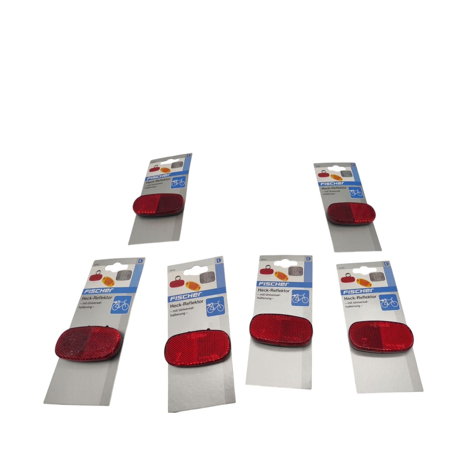 FISCHER Reflector Rear Universal Bracket Red 6 Pieces