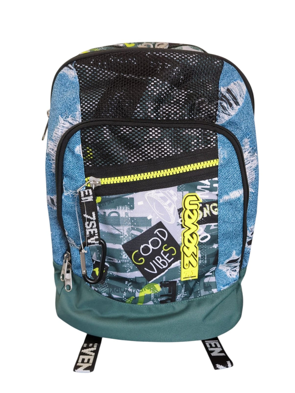 SEVEN Advanced Urban Rock Backpack Blue Denim Double Compartment