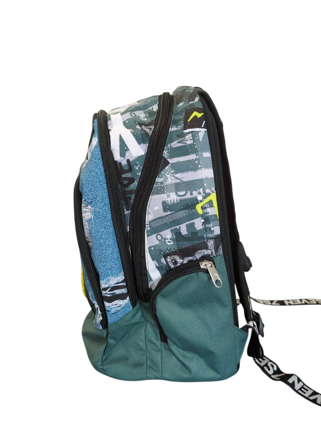 SEVEN Advanced Urban Rock Backpack Blue Denim Double Compartment